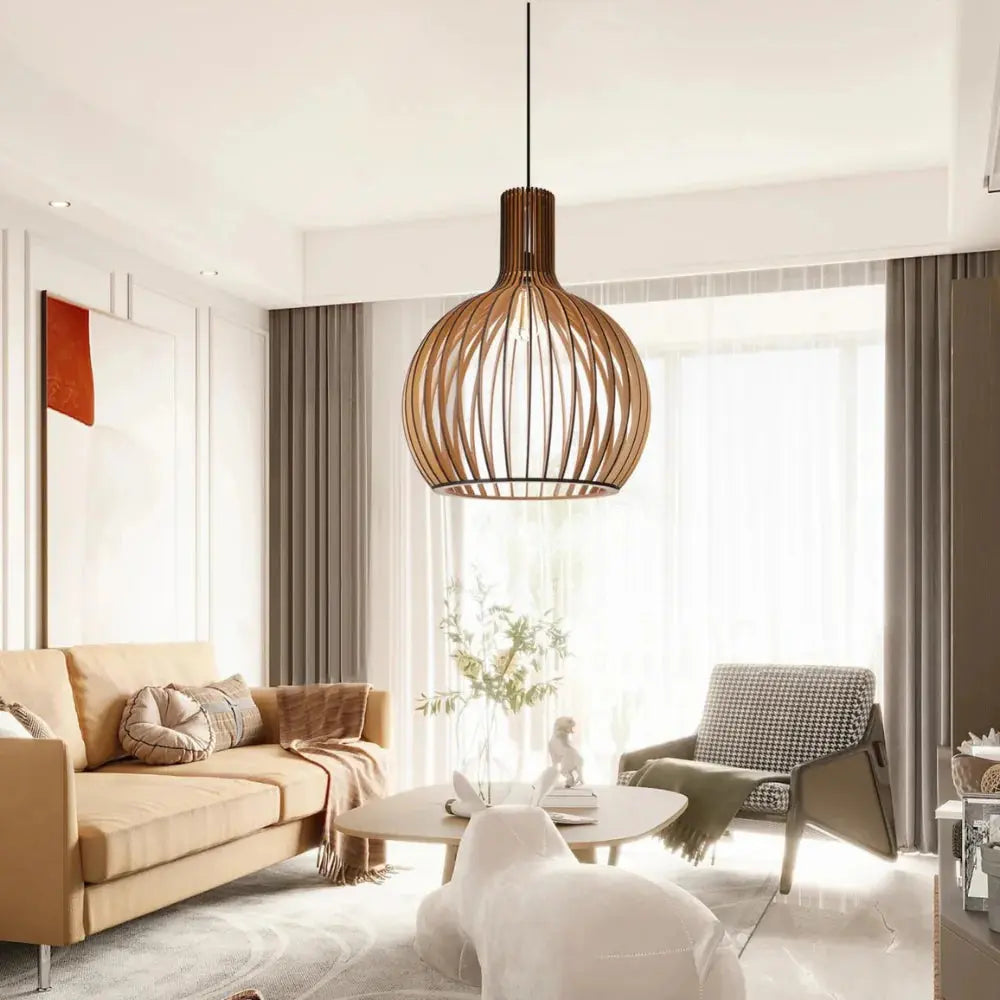 Lunorb | Handgjord bambus plafondlampa