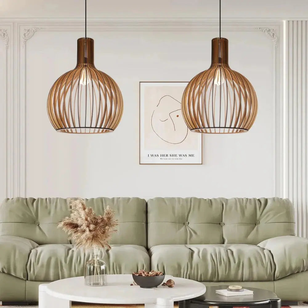 Lunorb | Handgjord bambus plafondlampa