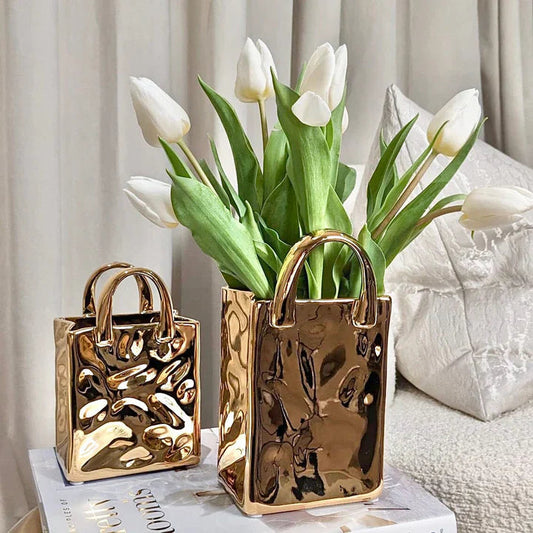 Carvallo – Blank golvvase med elegant, modern form för inredning