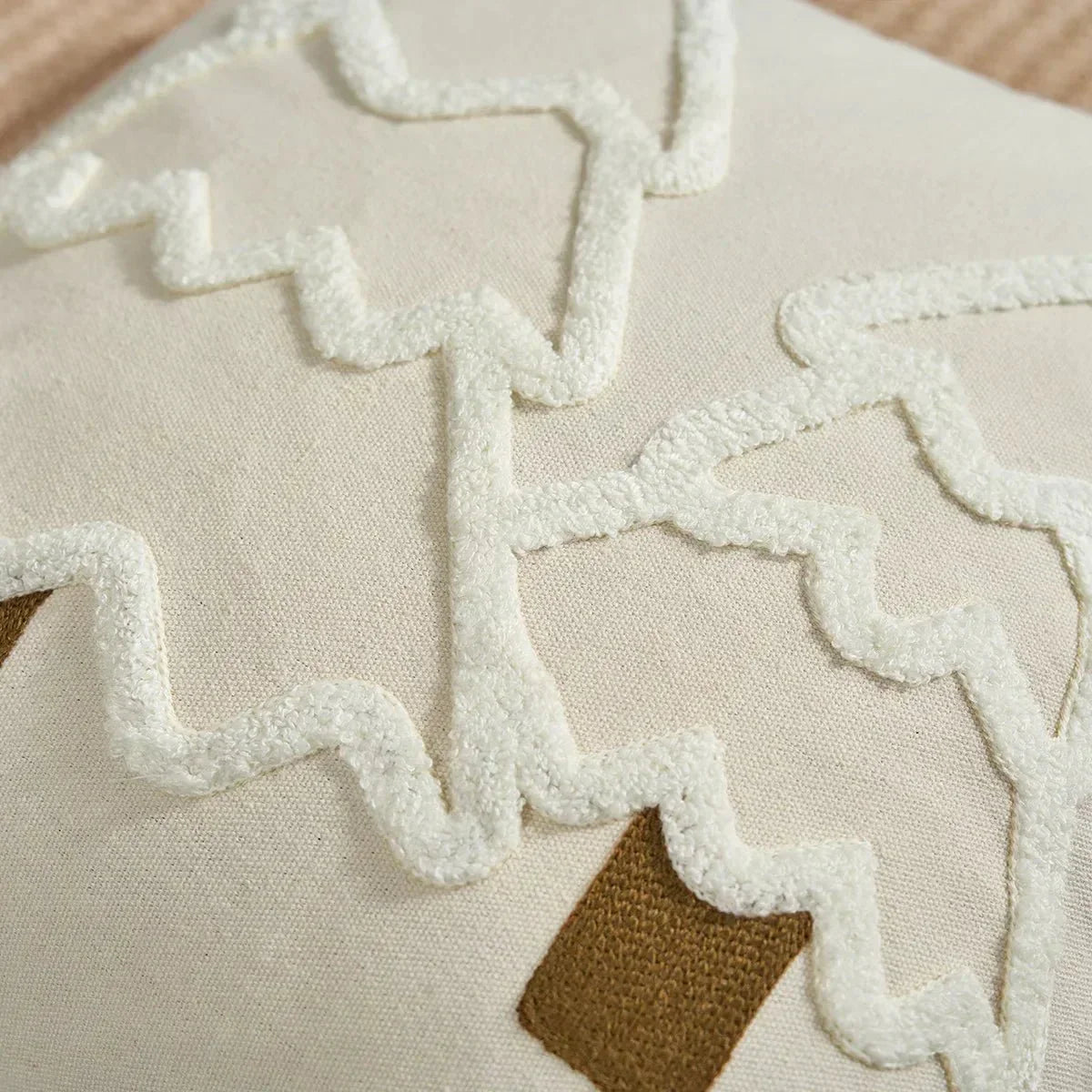 Broderad julgran kuddöverdrag i bomullscanvas