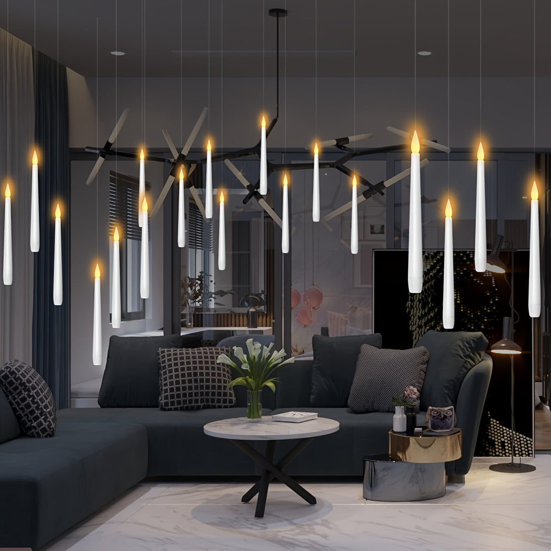 LED Ljus Hängande Flämtande Utan Flamma Set