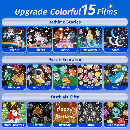 Nattljusprojektor för barn med fjärrkontroll