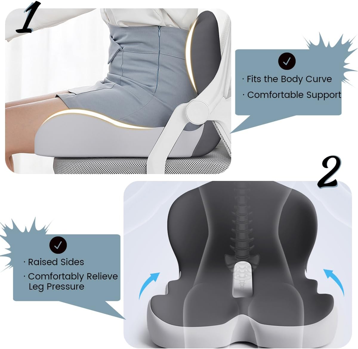 BODYFORM PAD – Ergonomisk sittkudde av minnesskum för daglig komfort