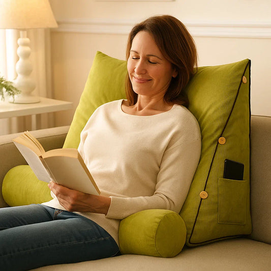 Ryggstödskudde med avtagbar nackrulle