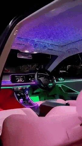 Royallure Bil Tak Stjärnig LED Interiör Ljus – USB Flexibel Ambient Belysning för Fester & Resor