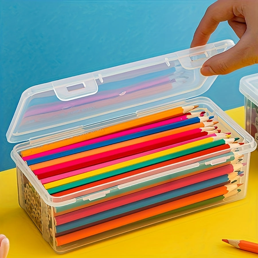 Transparent Förvaringsbox - Praktisk och Hållbar för Skolmaterial