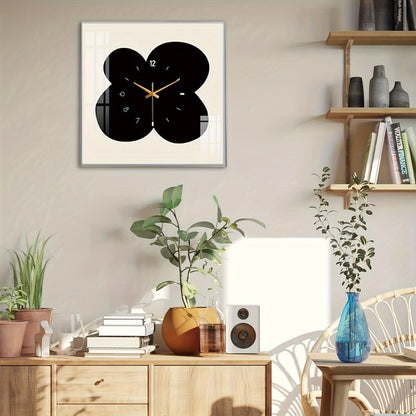 FloralTime - Tyst Fyrkantig Väggklocka med Blommönster