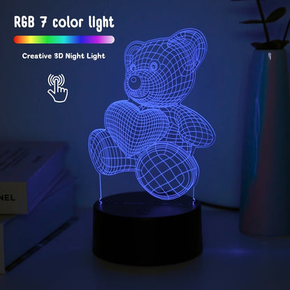 LumiBear - 3D Nallebjörn Illusion Nattlampa med Touch Control