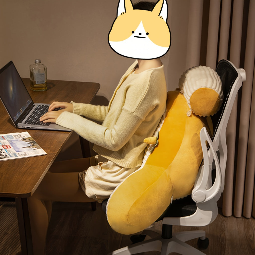 Plush Sängkudde med Ryggstöd - Mjuk Ländryggsstöd för Säng och Soffa, Fyra Säsonger