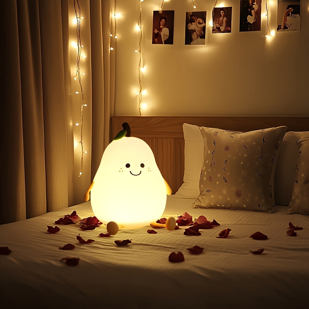 PearGlow - USB Uppladdningsbar Päronformad LED Skrivbordslampa med Dimmbara Funktioner