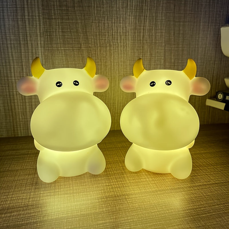 CowGlow - Söt Ko Nattlampa med Batteri för Barnrum Dekoration
