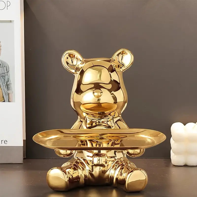 Carvallo – Lyxig Dekorativ Skulpturhållare med Glänsande Keramisk Yta