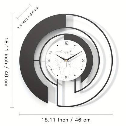 GeoClock - Tyst Geometrisk Väggklocka i Svart Metall