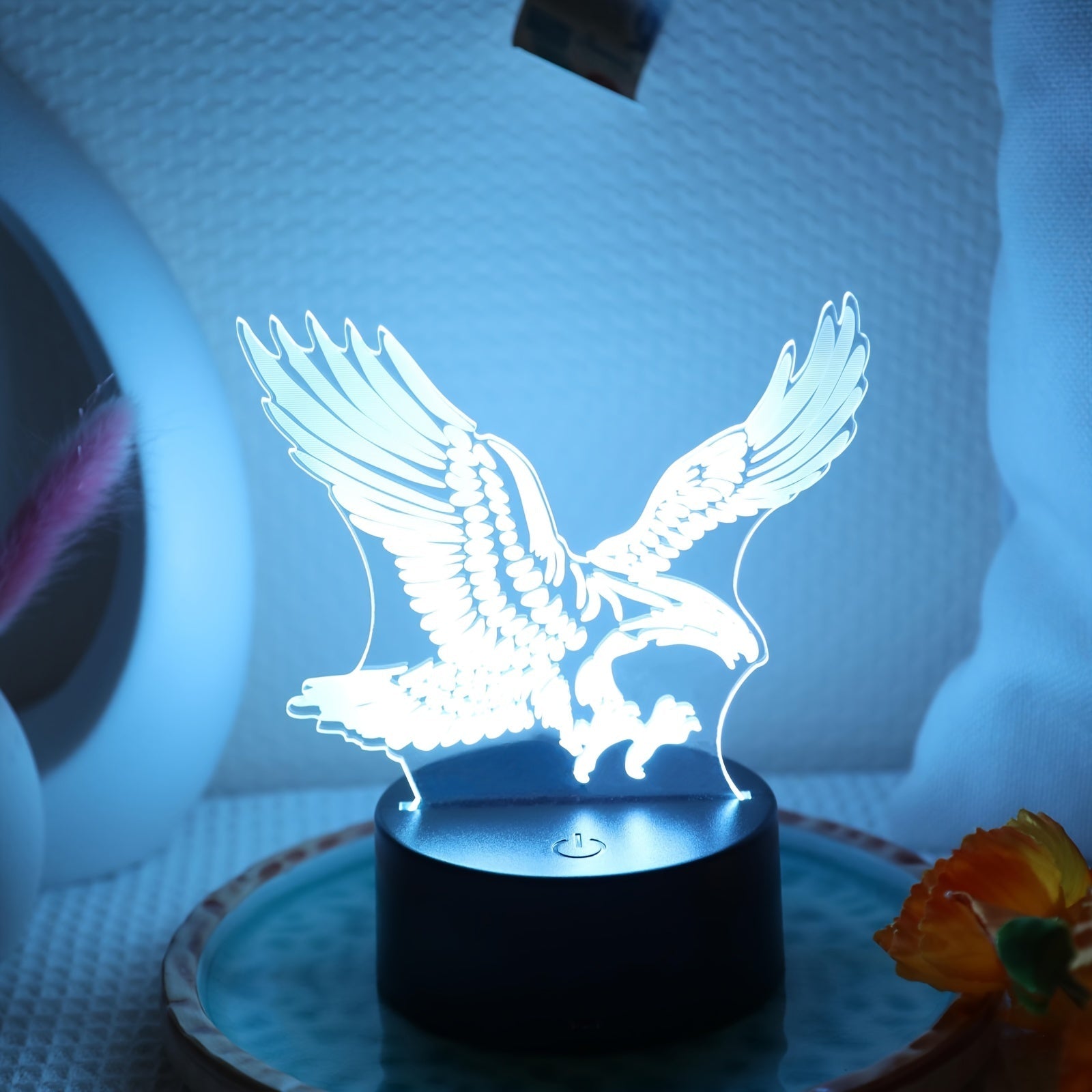 EagleLight - 3D LED Nattlampa med Touchkontroll, 7 Färger USB Bordslampa