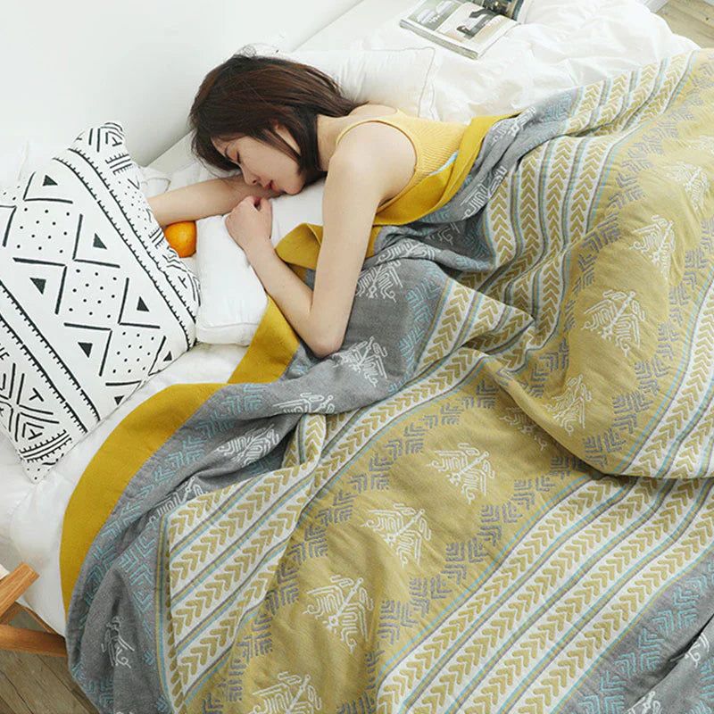 Wheatfield Dreams Vändbar Bomullspläd