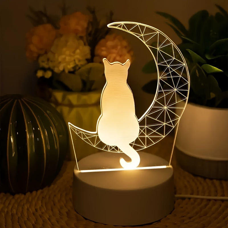 MaanLamp - 3D Katt USB Skrivbordslampa