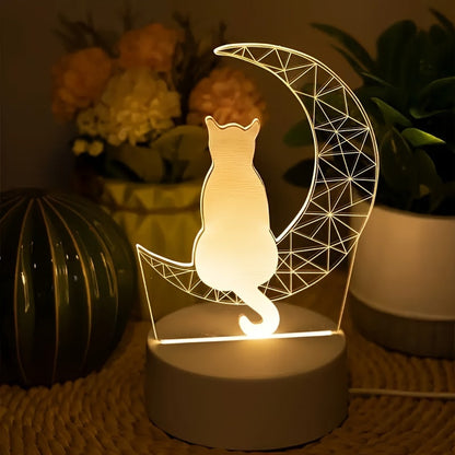 MaanLamp - 3D Katt USB Skrivbordslampa