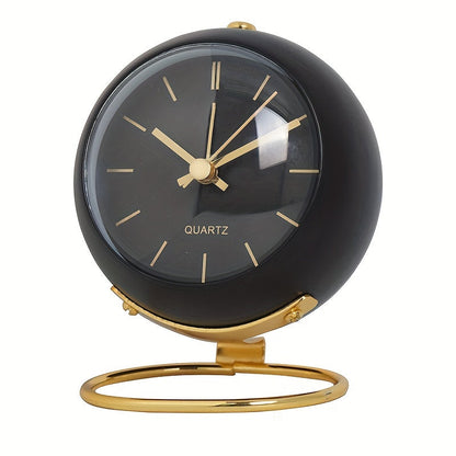 Nordic Silent Desk Clock – Luminösa Visare &amp; Metallram