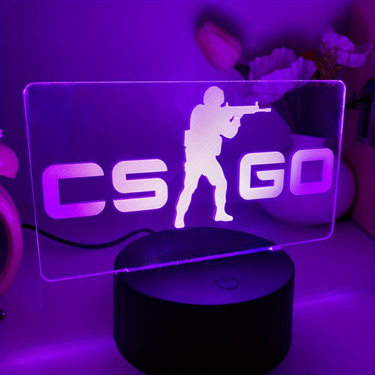 LumiAnime - 3D Akryl Gaming LED Bordslampa, Touch Kontrollerad, USB-Driven