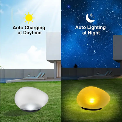Luminösa trädgårdsstenar med färgbyte – Dekorativa LED stenlampor för utomhus och trädgård