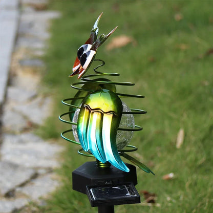 Solar trädgårdslampa uggla med färgväxling – Dekorativ LED utomhusbelysning för trädgård och gård