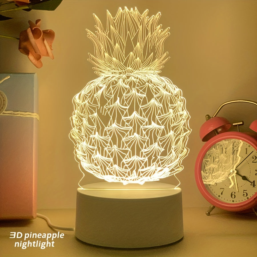 PineGlow - Ananas 3D LED Nattlampa