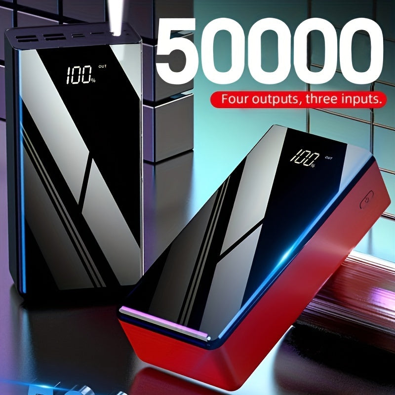 50000mAh Power Bank Snabb Laddning LED Display Ficklampa