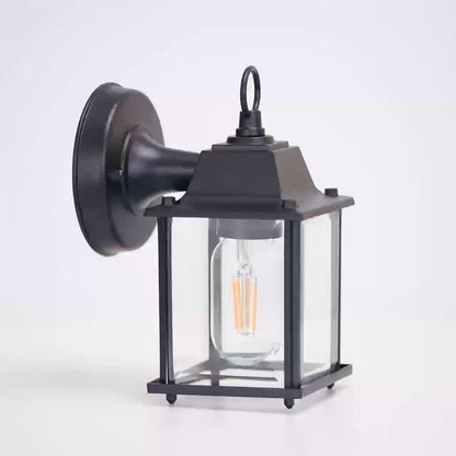 Utomhus Vägglampa Glas Lantern Metall Ram