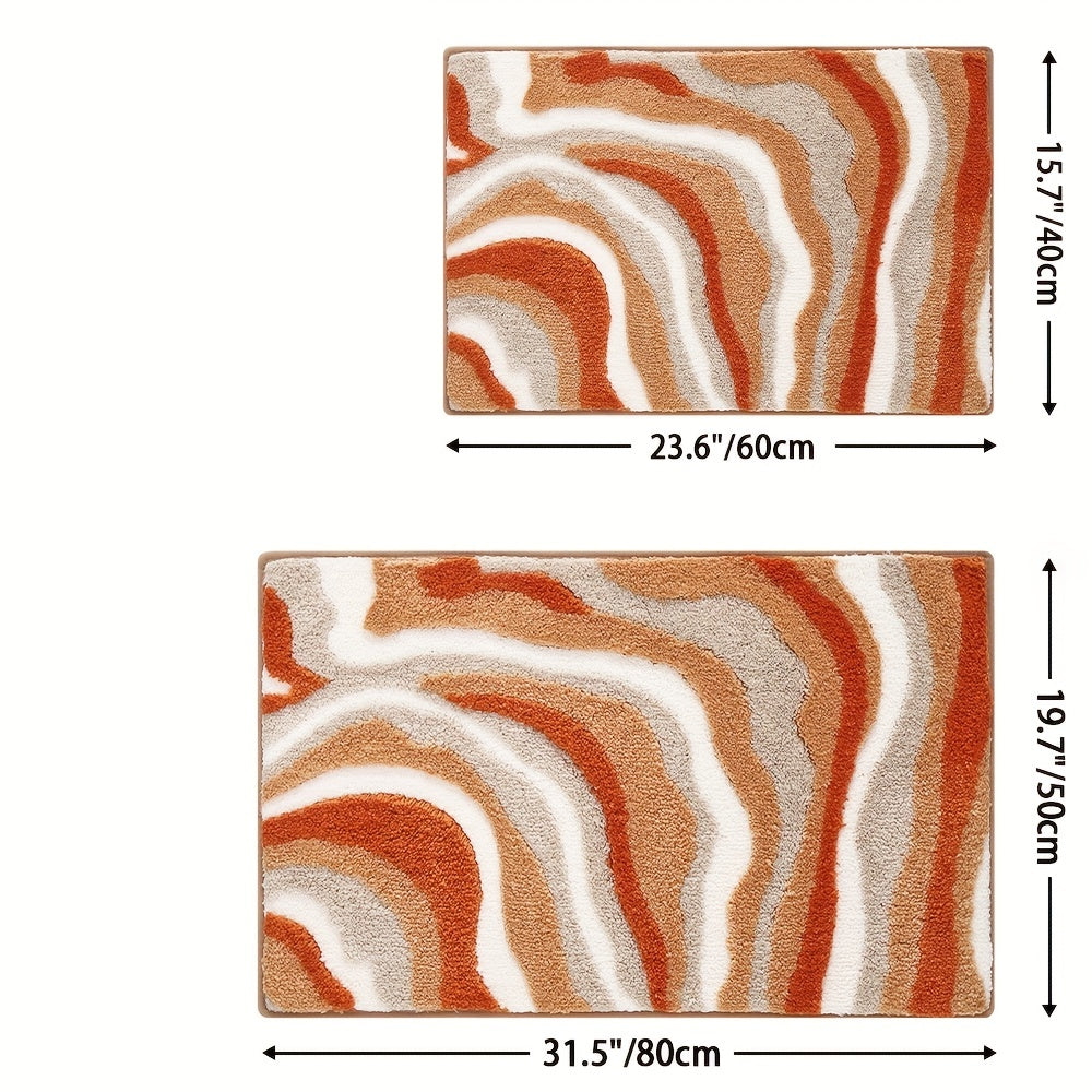 Geometrisk Badmatta – Absorberande och Mjuk med Icke-Halkande Baksida
