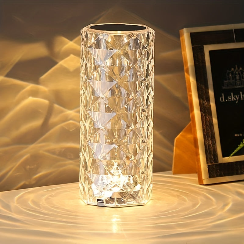 LumiKristal - Kristall Diamant Bordsbelysning med 3 Färger LED-belysning