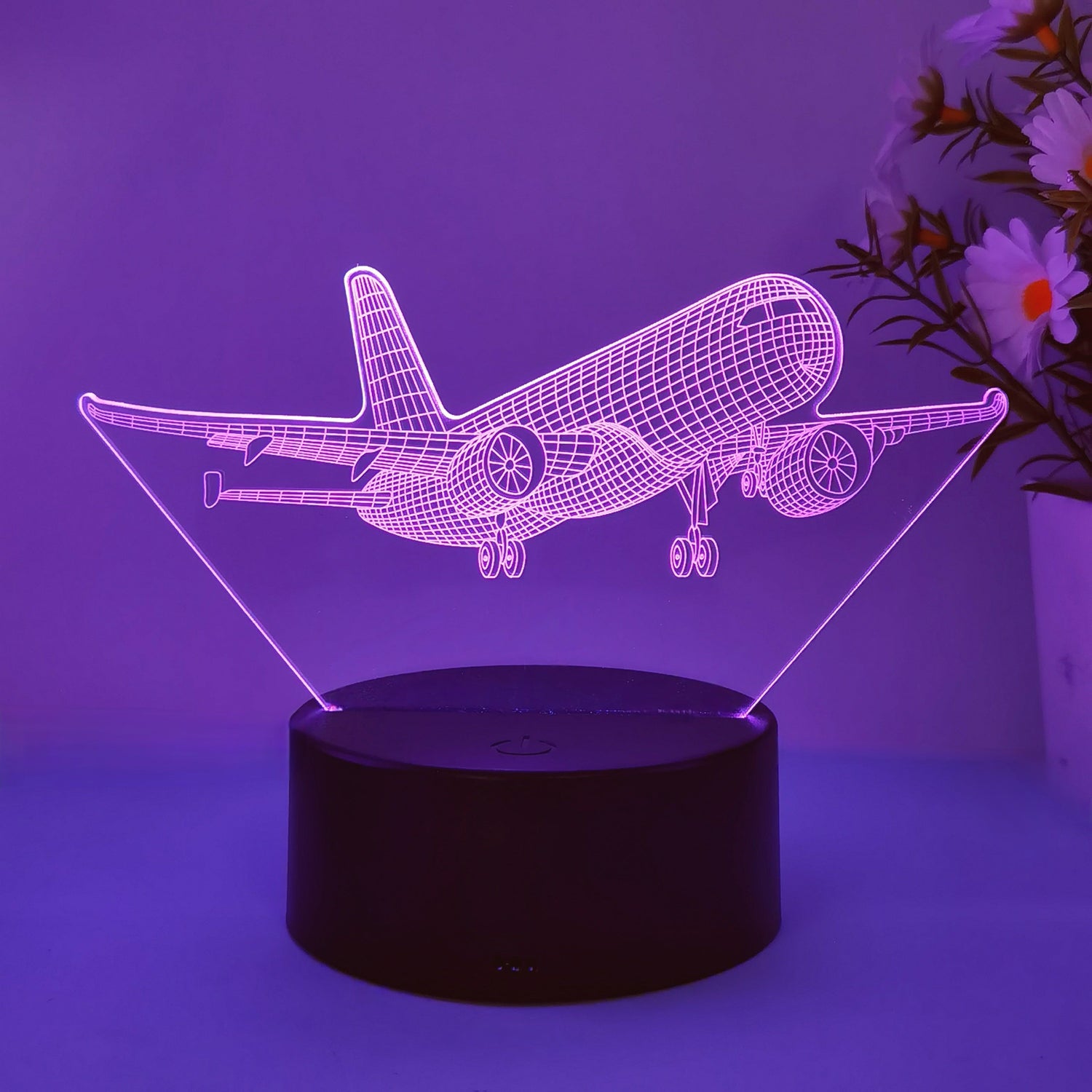 SkyGlow - 3D Flygplansakrylnattlampa med USB, LED Bordslampa