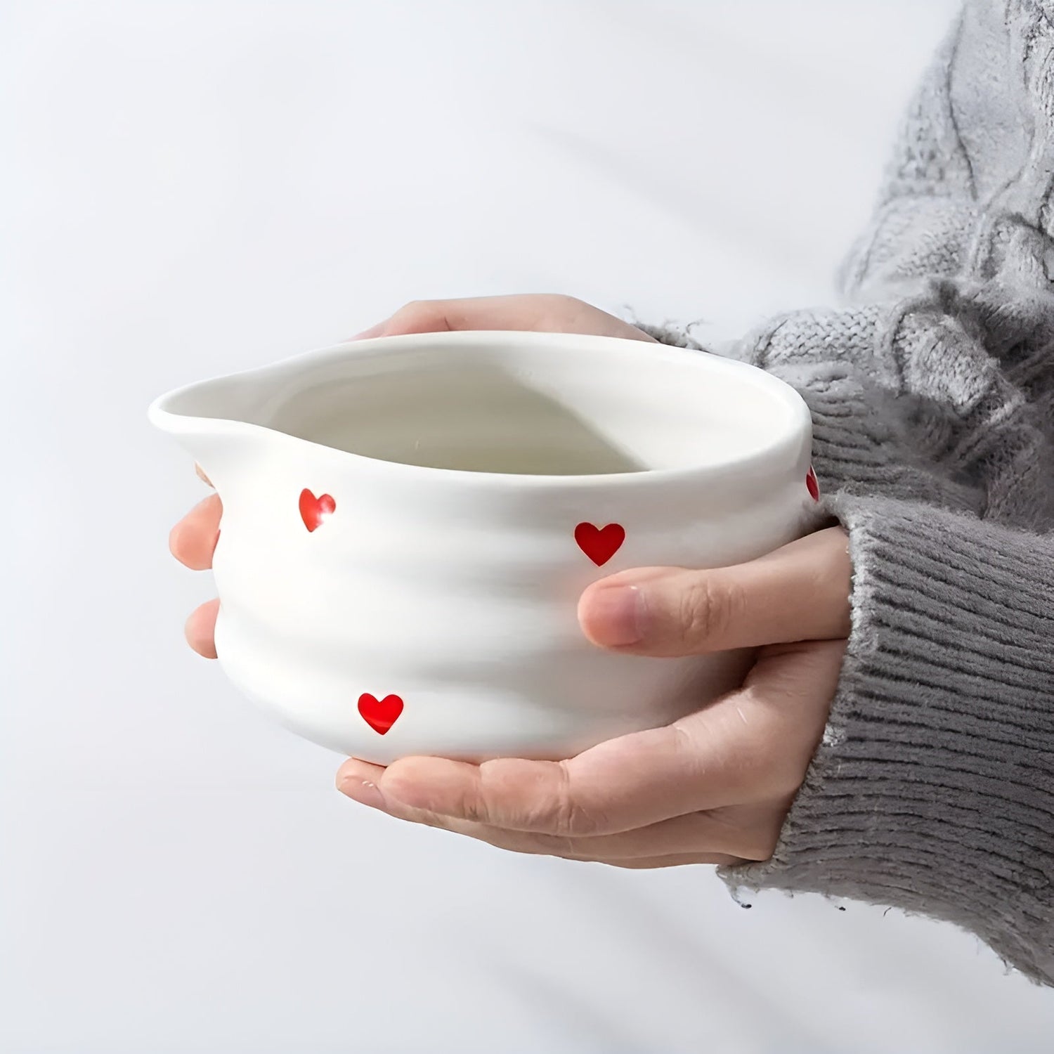 Matchaskål med hjärtdesign – 4/5 stycken utgjutare &amp; bambu visp | Ideal för hemmabruk