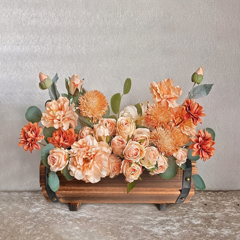 Vintage Träplanteringsset – Robust Ögonfångare för Inomhus och Utomhus