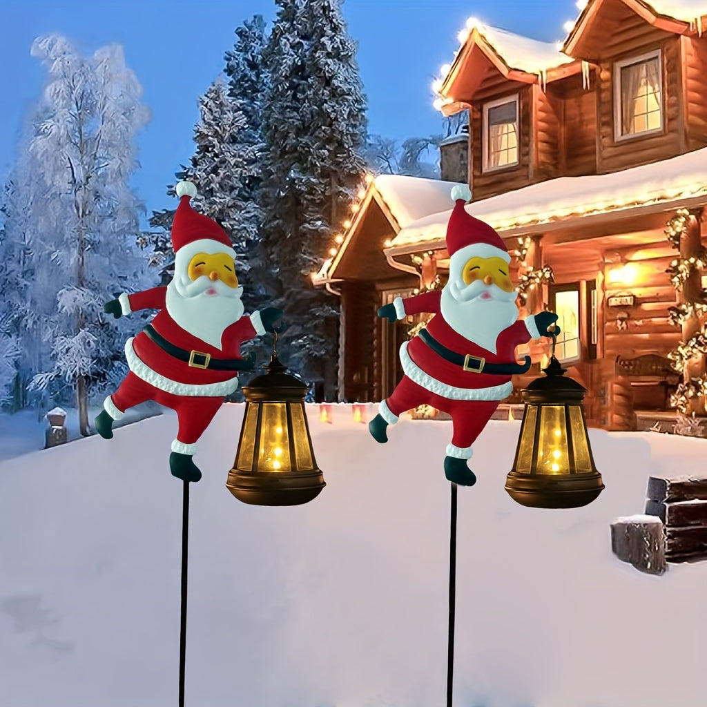 Utomhus solarlampor med Santa lykta
