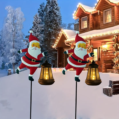 Utomhus solarlampor med Santa lykta