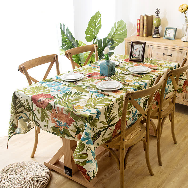 Tropisk Monstera Bomull Duk