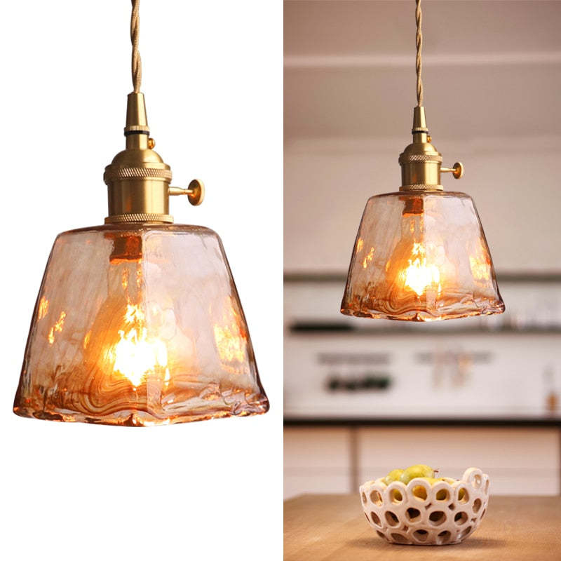 Eloise Vintage LED Taklampor i Guld Metall och Glas för Sovrum, Vardagsrum, Matrum