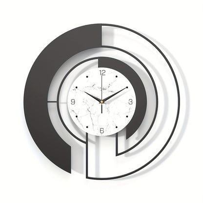 GeoClock - Tyst Geometrisk Väggklocka i Svart Metall