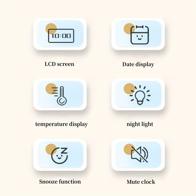 Digital väckarklocka med LCD-skärm - Datum- och temperaturvisning