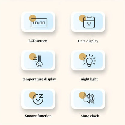 Digital väckarklocka med LCD-skärm - Datum- och temperaturvisning