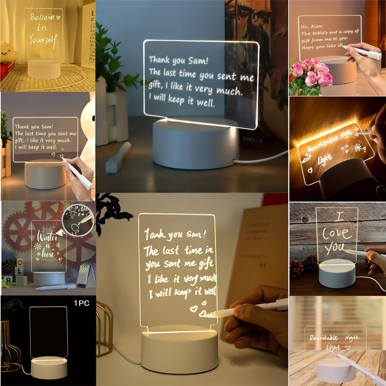 LumiBoard - Modern LED Skrivtavla Bordslampa med Penna