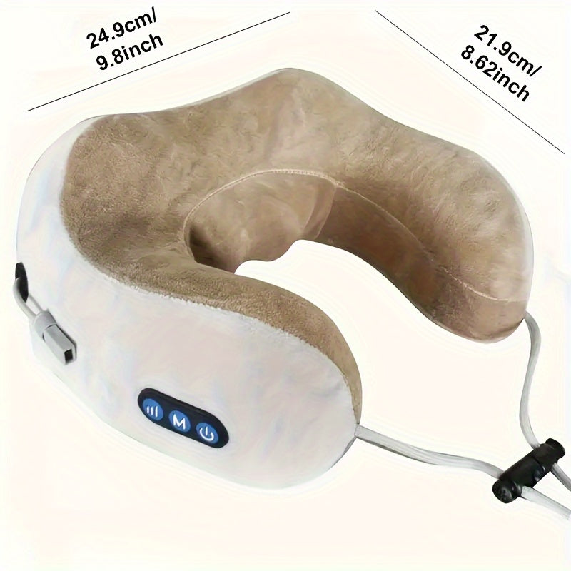 U-formad Kudde - Multifunktionell Hem Cervikal Massager, Bärbar Kudde för Nackstöd