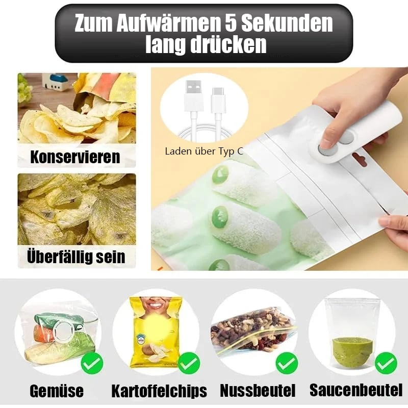 Carvallo - Mini-påseförseglare, Bärbart 2-i-1-verktyg