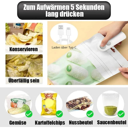 Carvallo - Mini-påseförseglare, Bärbart 2-i-1-verktyg