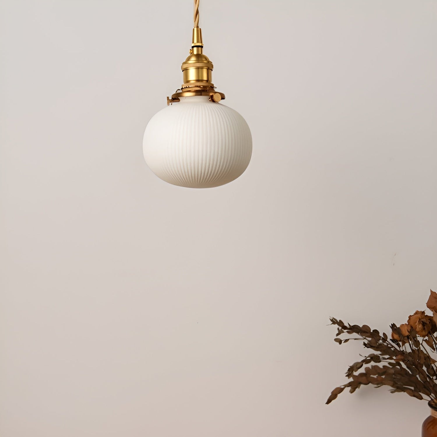 AmberZen Light – Vintage Keramik Glas Hänglampa