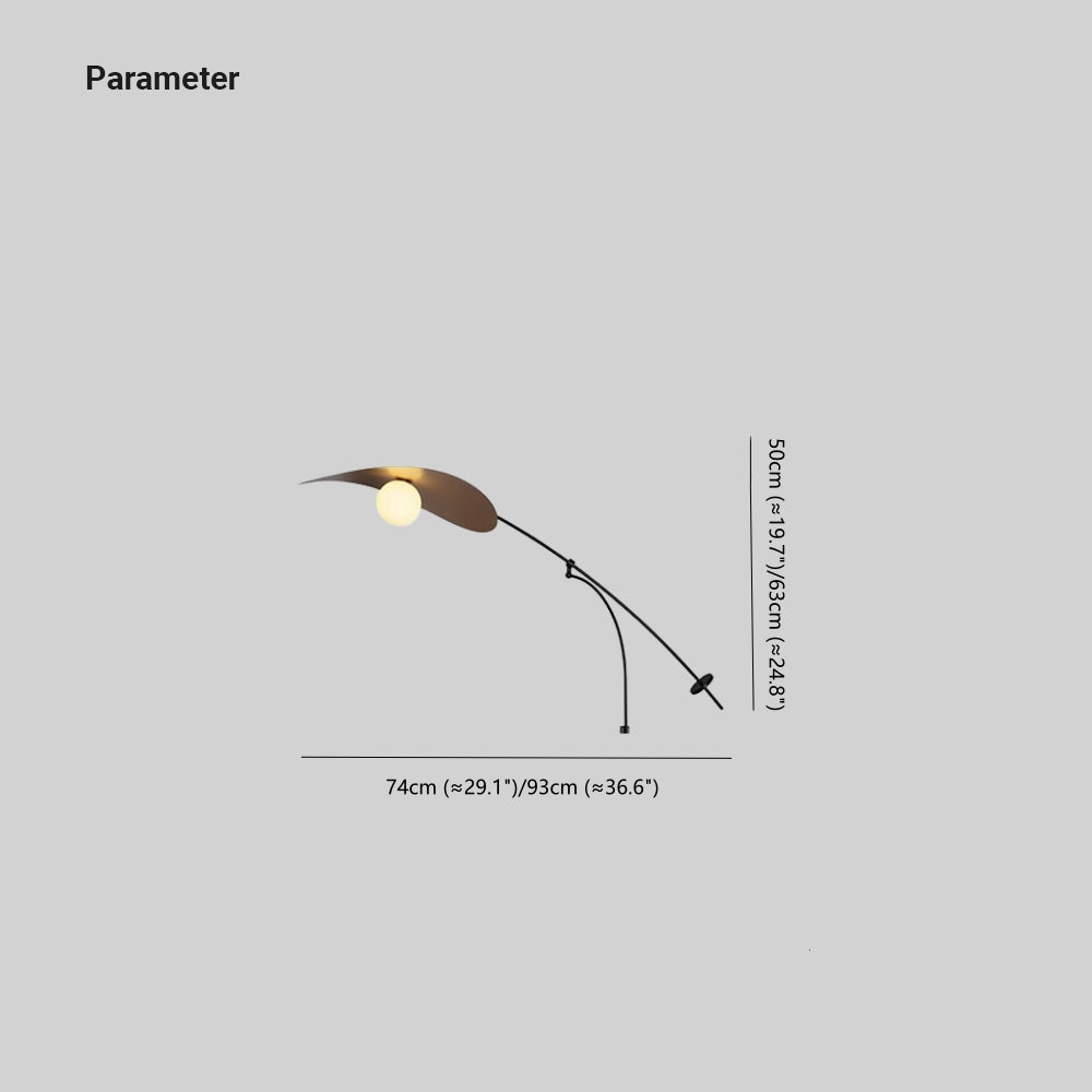 Carins Modern Vägglampa, Båge, Metall/Glas, Svart/Guld, Sovrum