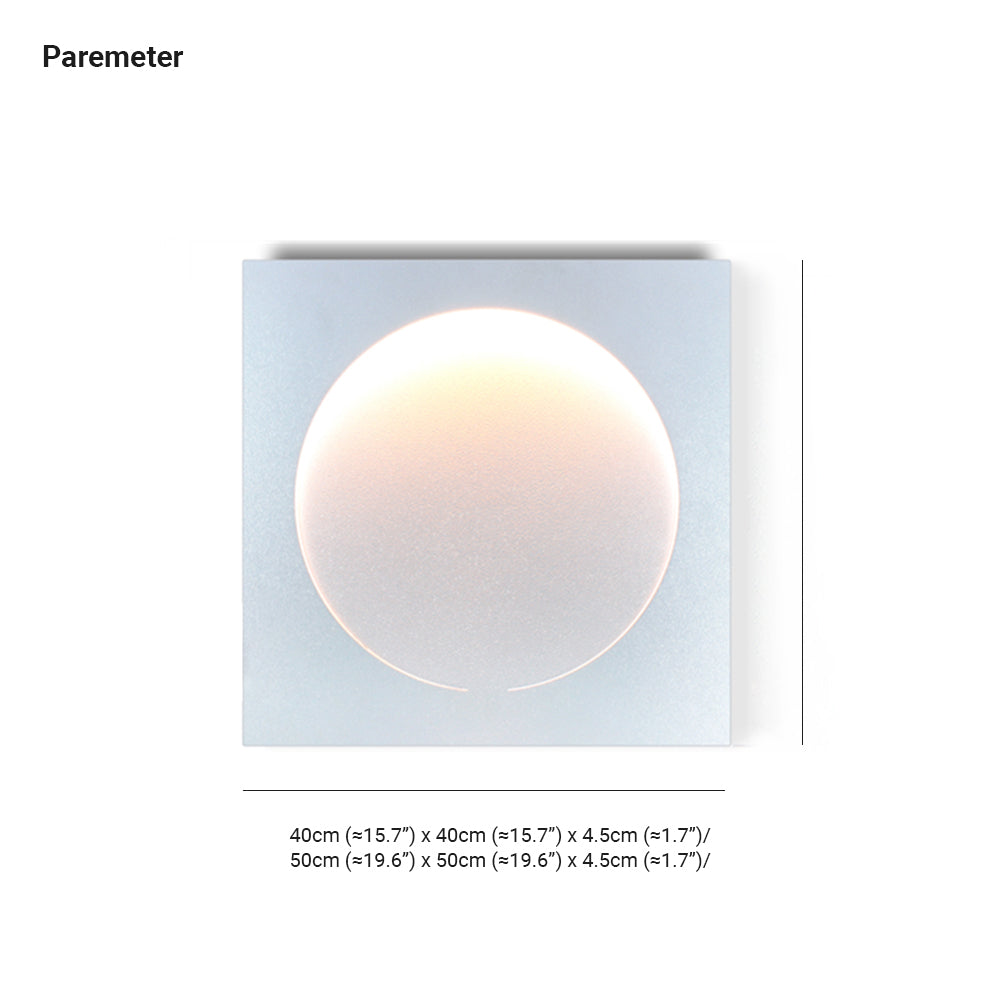 Elif - Modern LED Vägglampa Fyrkant Måne Inomhus, Vit, Metall