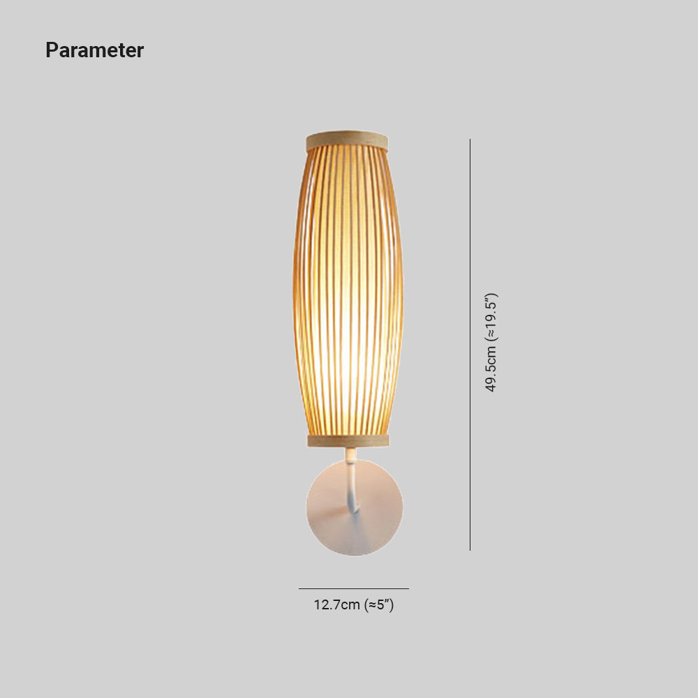 Muto Japansk LED Vägglampa - Inomhus - Sovrum/Vardagsrum - Bambu