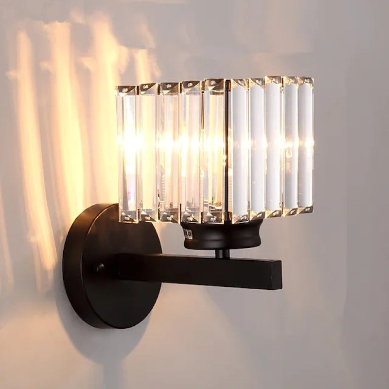 Herbert Modern LED Vägglampa - Inomhus - Svart - Sovrum - Kristall/Metall