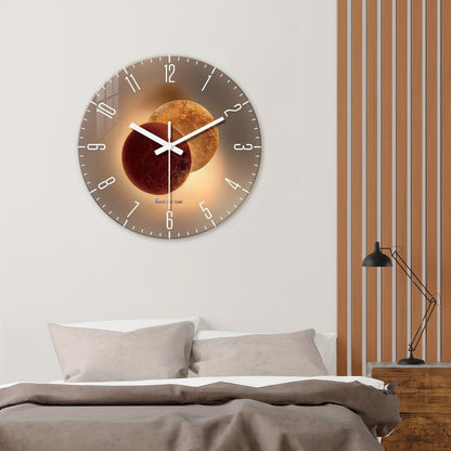 CosmicLight - Tyst Rund Väckarklocka med Planetdesign